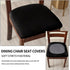 Set of 6 Stretch Black Chair Covers for Dining Room, Removable Washable Seat Cushion Slipcovers for Kitchen Office