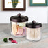 Premium Quality Plastic Apothecary Jars, Qtip Holder Bathroom Vanity Storage Organizer Canister for Cotton Swabs
