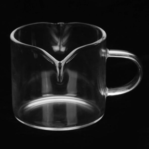 Espresso Measuring Glass, 100ml Double-Mouthed Cup with Handle, Barista Shot Glass Measuring Pitcher