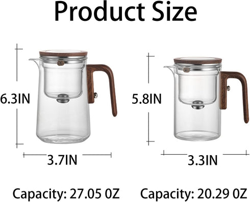 800ML/27OZ Witchcraft Magic Glass Teapot with Infuser Strainer and Lid for Loose Leaf Tea Herbal, Magnetic Water