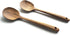 FAAY 2 Teak Serving Spoons, 9.5 Inches Wooden Spoon, Handcrafted from High Moist Resistance Teak