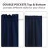 Aquazolax French Door Curtains Drapes, 54x40 Inches Solid Blackout Panels with Tiebacks, Navy Blue
