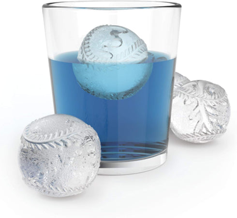 True Zoo Baseball Ice Mold, Silicone Ice Sphere Maker, Set of 1, White, Dishwasher Safe