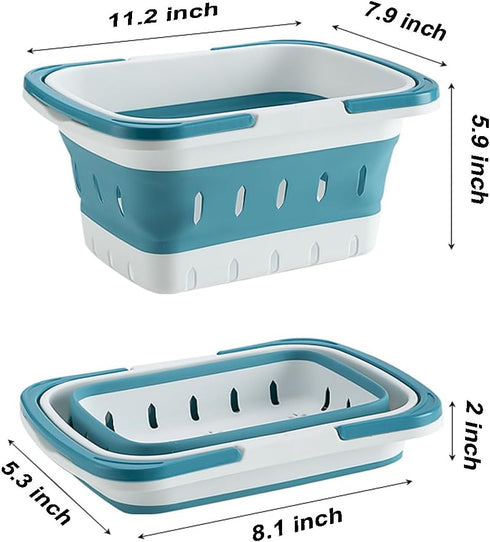 Foldable Plastic Shower Caddy Basket 2 Pcs, Portable and Durable Toiletries Caddy with Handles Ideal for Dorm, Bathroom, Cleaning, Kitchen, Camping, Waterproof, Easy to Clean (Grey 2 pack) by ANNIYA