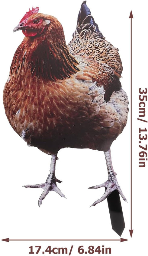 2Pcs Happyyami Acrylic Chicken Yard Art - Decorative Hen Lawn Stakes for Garden Decoration, Outdoor Decor for Patio