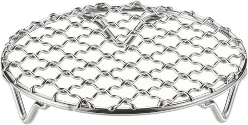 Round Cooking Rack 4.7-inch, 201 Stainless Steel Barbecue Grill Net with 20mm Legs for Cooking and Baking