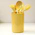 Calypso Basics 5 Piece Kitchen Utensil Holder with Heat Resistant Spoon, Slotted Spoon, Ladle, Spatula, BPA Free, Lemon