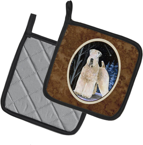 Caroline's Treasures SS8364PTHD Starry Night Wheaten Terrier Pair of Heat Resistant Pot Holders, 7 1/2 x 7 1/2