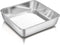 P&P CHEF 8 Inch Square Baking Cake Pans, Small Stainless Steel Lasagna Brownie Pan, Non-toxic & Durable