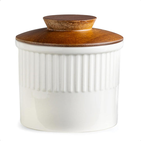 Ceramic Butter Crock, Butter Dish with Lid for Countertop, French Butter Keeper,
