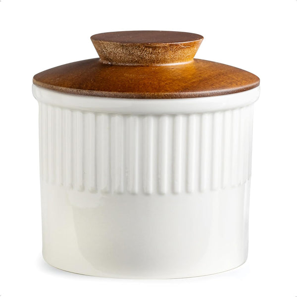 Ceramic Butter Crock, Butter Dish with Lid for Countertop, French Butter Keeper,