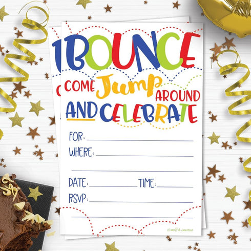 Bounce House or Jumping Party Invitations with Envelopes (20 Count)