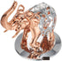 Matashi Elephant Ornament with Rose Gold and Silver Plated, Crystals Studded Tabletop Décor Gift for Mom
