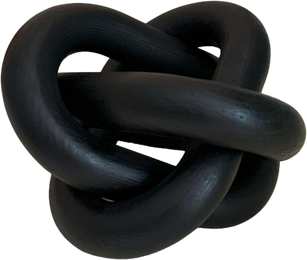 3-Link Wood Chain Link Coffee Table Decor, Black Wooden Knot Decor for