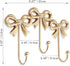 Hooks:8.27x5.59 inches) Small Bow Wall Hook,Gold Wall Mounted Functional Hooks,Antique Gold Cast Iron Hook