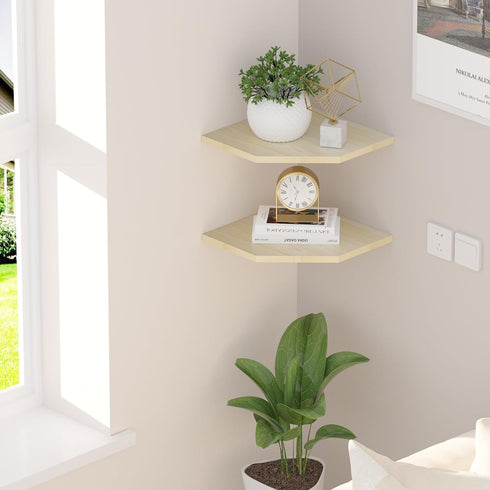 JJL Set 2 Decor(14.76in Corner Shelving, of Floating Wall Shelf for Wall Organizer Storage, Easy-to-Assemble, Floating