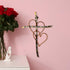 RELY+ Entwined Hearts Wall Cross, Metal 13 X 9 Inch, Entangled Heart Iron Wall Decor Gift for Living Room
