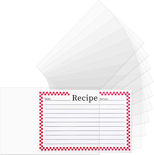 3x5 Recipe Card Protectors - 100 Count Recipe Card Covers, Index Card Sleeve