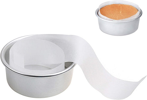 Non-stick Cake Pan Side Liner, Parchment Paper Strips for Cake Pan Circles, 2.75in x 164ft Pre-cut Baking Paper Roll