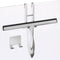 Shower Door Squeegee with Adhesive & Hanging Hooks, 12" Silicone Blade -