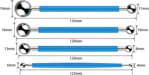 13PCS Fondant Tool Set Cake Decorating Hand Tools, Double Head Metal Ball, Gum Paste Modeling Tools