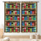 TKUYO Pixelated Bookshelf Curtains, Pixel Print Game Theme Anime Bookcase Educational Window Drapery