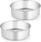 TeamFar Cake Pans, 2 PCS Stainless Steel Round 8 x 3 Inch Deep Baking Pans for Wedding & Birthday, Non-Toxic & Heavy
