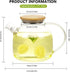 WHJY Clear Glass Teapot Glass Pots for Cooking on Stove Clear Teapots with Infuser for Loose tea, Kettle Teapot for Loose Leaf for Boiling Water -50 oz by WHJY