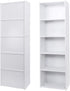 5-Tier ZENY Shelf Bookcase, Freestanding Wood Storage Display Open Bookshelf for Home Office, White