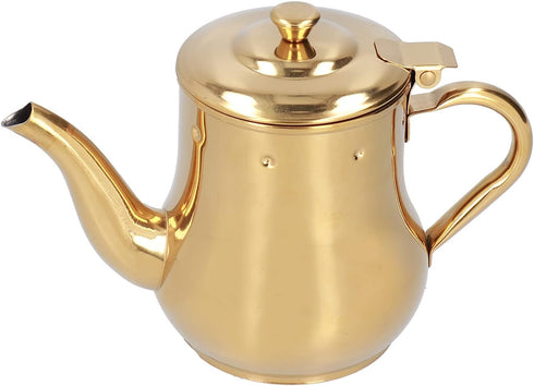 Tea Kettle, 500ml Stainless Steel Teapot with Filter, Proof Oil Strainer Pot for Hotels, Restaurants, Homes (Gold)