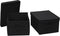 Household Essentials Large Fabric Storage Box with Lid, Black, Set of 2.