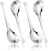 7.28 Inches Asian Soup Spoons, Stainless Steel Chinese Soup Spoon Set of 4 for Ramen Pho Dumplings