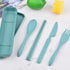 Reusable Utensils Set with Case, 4 Sets Wheat Straw Travel Cutlery Set, Portable Spoon, Knife, Fork for Kids Adults
