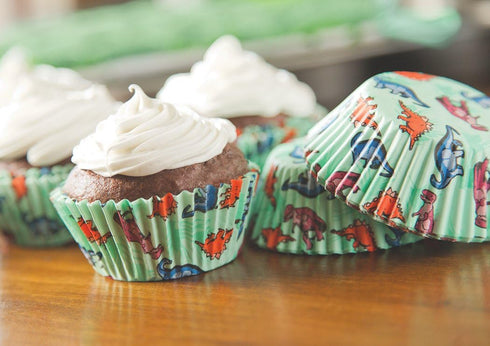 Fox Run Dinosaur Paper Muffin and Cupcake Liners, Set of 50