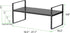 Expandable Heavy Duty Cabinet Storage Shelf, Stackable Organizer Rack for Kitchen, Bathroom, Countertop, Black