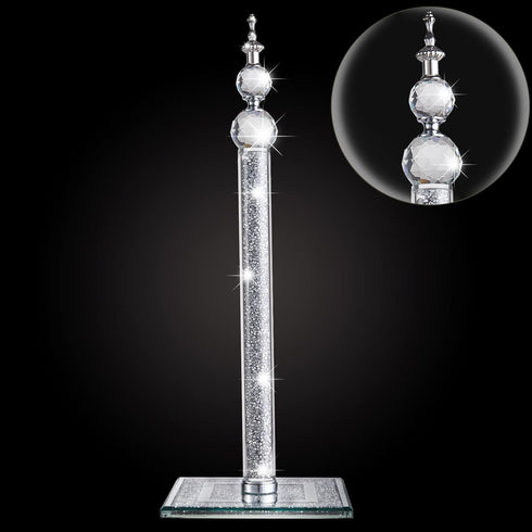 Handmade Silver Paper Towel Roll Holder,Crystal Crushed Diamonds Paper Towel Roll Decorative