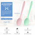 Silicone Mixing Spoons 2-Pack, 10.8" Large High Heat Resistant Nonstick Cooking spoon for Stirring, Mixing and Serving, Green & Pink Rubber Spoon.