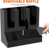 Richboom Cup and Lid Organizer, 6 Compartments with 2 Removable Dividers for Coffee Station - Black Countertop Caddy