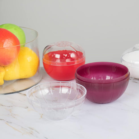 BPA Free Vegetable and Fruit Storage Containers for Fridge, Reusable Food Savers for Onion, Garlic, Tomato, Lemon