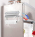 AUSTUFF 3 1 in Plastic Wrap Dispenser with CutterMagnetic Aluminum Foil and Adhesive Film Organizer, Wall Mount Kitchen