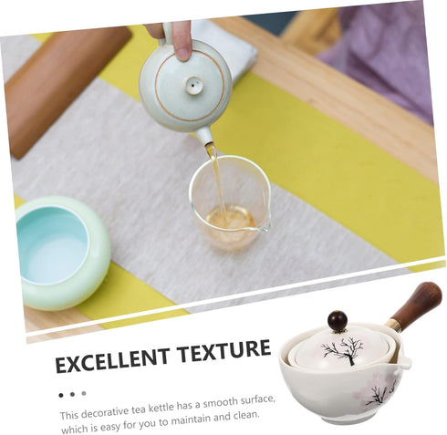 Vintage Kung Fu Teapot - Exquisite Traditional Flower Pattern Tea Kettle, Porcelain Chinese Tea Maker With Side Handle, Classic Tea Infuser For Loose Tea, Suitable For Office Or Home