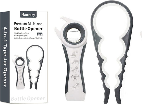 Maxracy Easy-Twist Jar Opener for Weak Hands & Arthritis - Versatile Bottle and Jar Openers