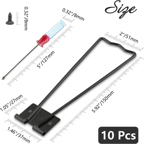 10 Pcs Iron Easel Back Picture Frame Stand with Screws & Screwdriver (Black)