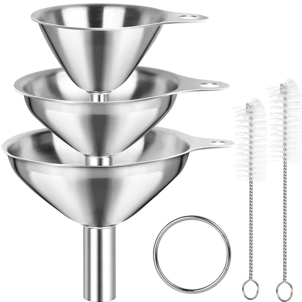 Kitchen Funnels for Filling Bottles, YGDZ 3pcs Small/Medium/Large Food Grade Stainless Steel Set for Essential Oil