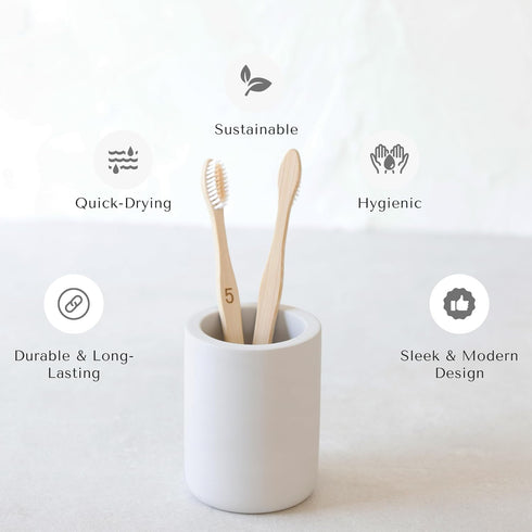 Selegna Drying Stone Toothbrush Holder, Diatomite Toothbrush Holders for Bathroom, Quick Drying Electric Toothbrush