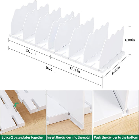 Closet, SPACEKEEPER Shelf Divider for Adjustable Purse Organizers Handbag Separators Storage Organizer Bookshelf