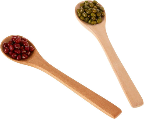 30 5.12'' Boao Pieces Small Wooden Spoons, L Mini Wood Spoons for Soup, Little Tiny Honey Teaspoons Bulk for Stirring