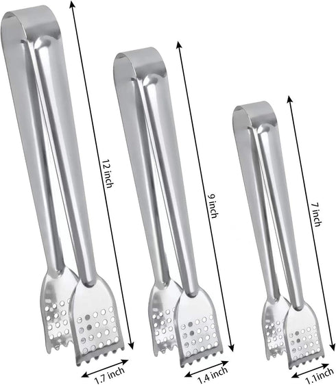 8 Pack Serving Tongs by Tcoin, 9 Inch Functional Tongs for Serving Food at Parties and Holiday Get-togethers.