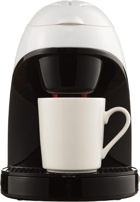 Brentwood TS-112W Coffee Maker with Ceramic Mug, Single Serve, White