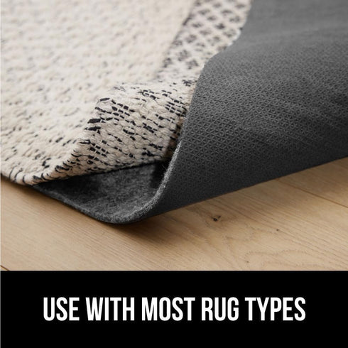 GORILLA GRIP Felt and Natural Rubber Rug Pad, 1/4in Thick, 2x3 FT, Slip Resistant Protection